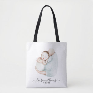 Tote Bag Midwifes Doula Naissance Nurse Cute Aquarelle