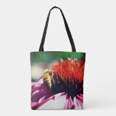 Tote Bag Miel Abeille Sur Le Confleur Fermer (Dos)