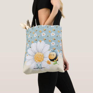 Tote Bag Miel mignon Abeille Motif Avec Nom