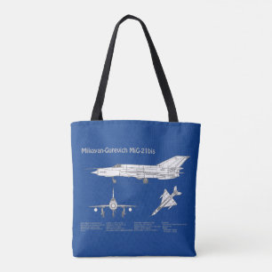Tote Bag MiG-21 bis - Plan directeur de l'avion ABD