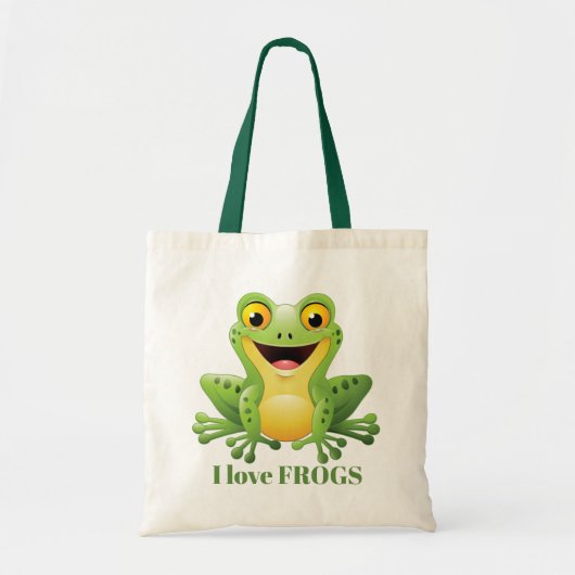 Tote Bag mignon amant grenouille ajouter un message (Devant)