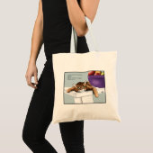 Tote Bag Mignon Chat Tigre Orange Drôle en Attente (Devant (produit))