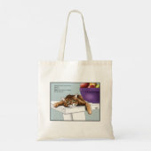 Tote Bag Mignon Chat Tigre Orange Drôle en Attente (Dos)
