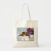 Tote Bag Mignon Chat Tigre Orange Drôle en Attente (Devant)