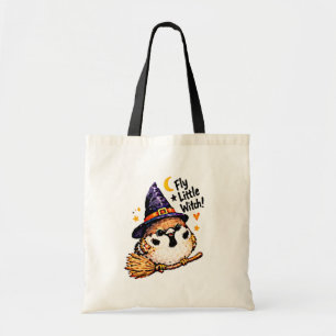 Tote Bag Mignon Chibi Moineau Oiseau Sorcière Halloween amu