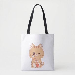 Tote Bag mignon étudiant en chat   Conception amoureux des 