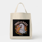 Tote Bag Mignon Fantôme Mangeant de la Pizza Amusant Effray (Dos)