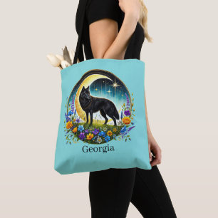 Tote Bag Mignon loup saisonnier d'hiver ajouter nom