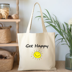 Tote Bag Mignon Obtenir Heureux Visage de Soleil Souriant d
