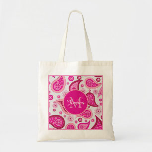 Tote Bag Mignon Paisley Rose Personnalisé