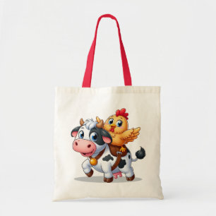 Tote Bag mignon vache/poulet caricature