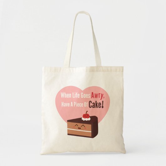Tote Bag Mignonne Avoir Un Morceau De Gâteau Au Chocolat Dr (Devant)