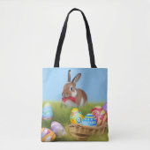 Tote Bag Mignonne Bunnyfor Pâques pour une humeur positive (Devant)