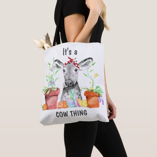 Tote Bag Mignonne c'est une vache (De près)