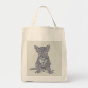 Tote Bag Mignonne Chien-taureau français moderne photo déte