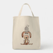 Tote Bag Mignonne chien Whimsical avec chat sur sa tête (Dos)