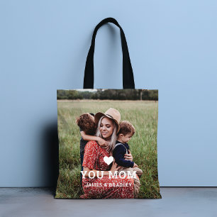 Tote Bag Mignonne COEUR T'AIME MÈRE Fête des Mères Photo