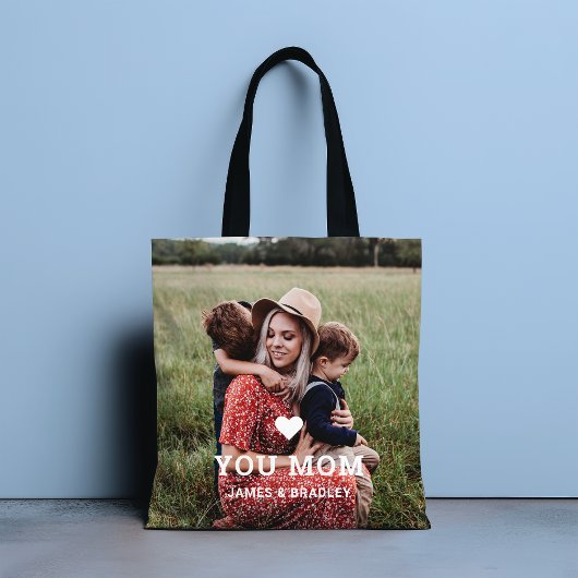 Tote Bag Mignonne COEUR T'AIME MÈRE Fête des Mères Photo