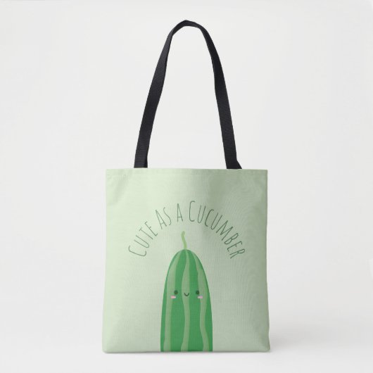 Tote Bag Mignonne comme un concombre amusant Kawaii Cutecum (Devant)