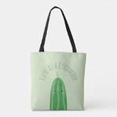 Tote Bag Mignonne comme un concombre amusant Kawaii Cutecum (Dos)