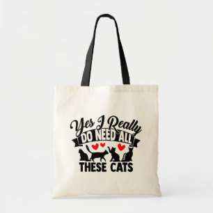 Tote Bag Mignonne Dame Folle de Chat Drôle Chat Chaton Mama