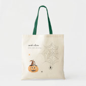 Tote Bag Mignonne Éffrayante Halloween Citrouille Spider We (Devant)