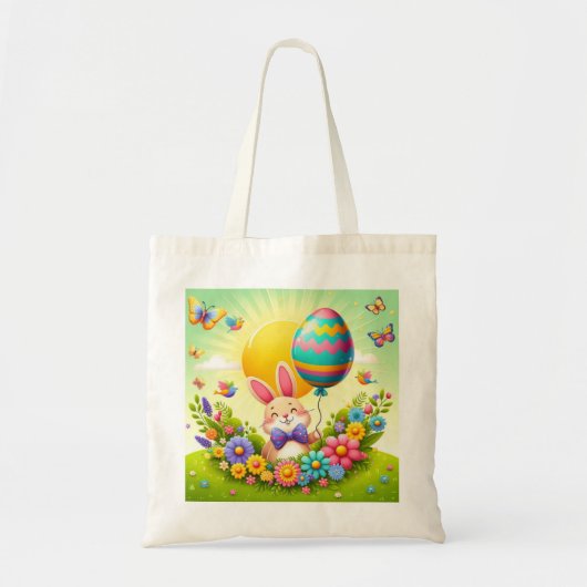 Tote Bag Mignonne, fantastique et coloré lapin de Pâques (Devant)