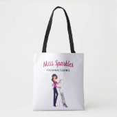 Tote Bag Mignonne Femme De Nettoyage Ménage Dans Les Talons (Devant)