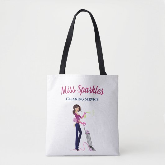 Tote Bag Mignonne Femme De Nettoyage Ménage Dans Les Talons (Devant)