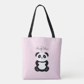 Tote Bag Mignonne fille bébé Panda Ours Monogramme (Dos)