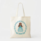 Tote Bag Mignonne fille princesse bleue (Devant)