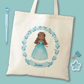 Tote Bag Mignonne fille princesse bleue