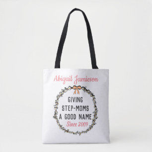 Tote Bag Mignonne Floral Wreath Step Maman Fête des mères