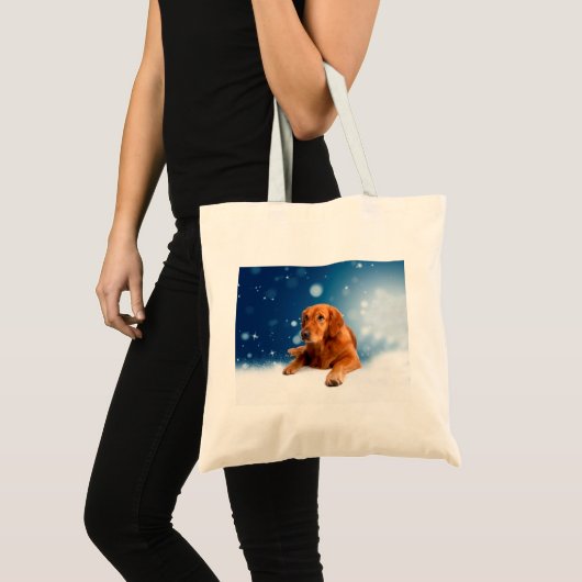 Tote Bag Mignonne Golden Retriever Chien assis dans les éto (Devant (produit))