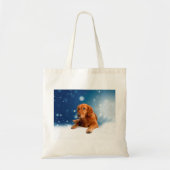 Tote Bag Mignonne Golden Retriever Chien assis dans les éto (Devant)