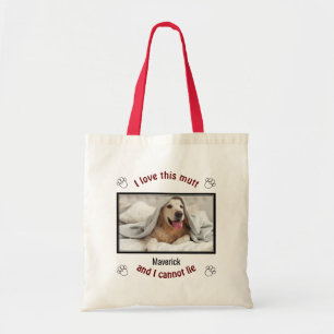 Tote Bag Mignonne J'ADORE CE MUTT Amoureux des chiens per