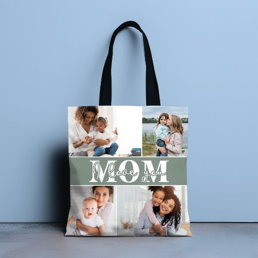 Tote Bag Mignonne JE T'AIME MOM Fête des Mères Photo