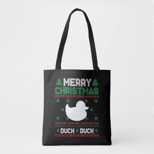 Tote Bag Mignonne Kids Duck Vilain Tshirt de Noël (Devant)