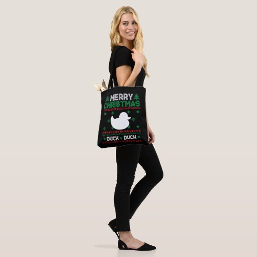 Tote Bag Mignonne Kids Duck Vilain Tshirt de Noël (Sur le modèle)