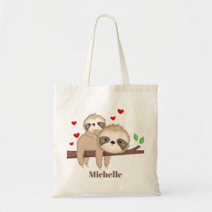 Tote Bag Mignonne maman et bébé paresseux filles enfants