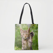 Tote Bag Mignonne Maneki Neko Chat Kitten Drôle Pose De Bec (Devant)