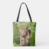 Tote Bag Mignonne Maneki Neko Chat Kitten Drôle Pose De Bec (Dos)