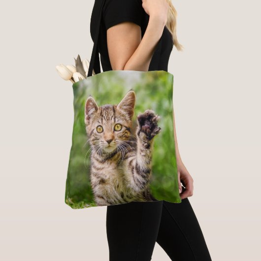 Tote Bag Mignonne Maneki Neko Chat Kitten Drôle Pose De Bec (De près)