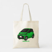 Tote Bag Mignonne micro-voiture verte (Dos)