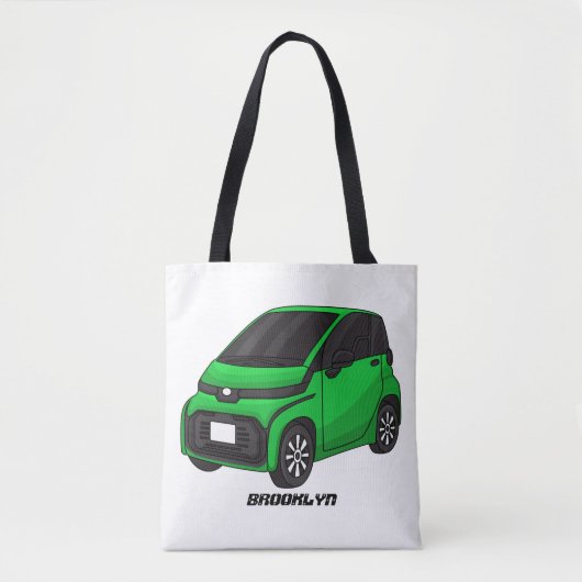 Tote Bag Mignonne micro-voiture verte (Devant)