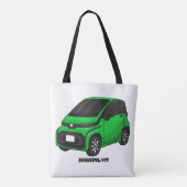 Tote Bag Mignonne micro-voiture verte (Dos)
