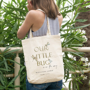 Tote Bag Mignonne Notre petit Baby shower de libellule d'or
