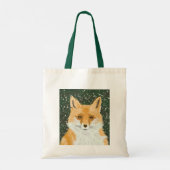 Tote Bag Mignonne Petit Renard Rouge - dans la neige. (Dos)