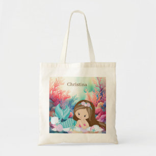 Tote Bag mignonne plage sirène amoureux filles ajouter le n