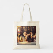 Tote Bag Mignonne souris fête Noël - coutume (Dos)